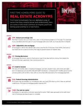 First-Time Homebuyers' Guide to Real Estate Acronyms